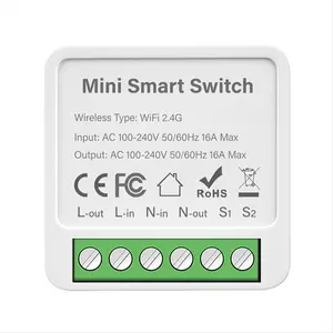 Mini Smart Switch 16A WiFi Relay Module Smart Switch Wireless Light Switch Voice Control For Smart Home Automation