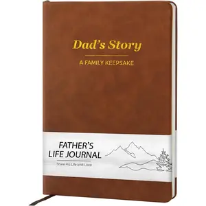 Dad's Story Leather Journal (Hardcover): Dad, I Want to Know Your Story - A Guided Journal To Share His Memories & Love - Meaningful Dads Gifts for Fathers Day, Birthday & Christmas from Daughter Son