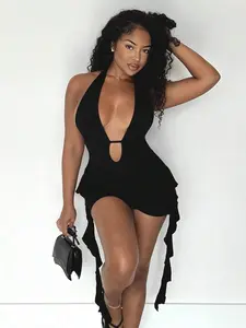 Women Y2K Halter Backless Mini Dress | Sexy Summer Vacation Outfit for Party Club Beach Western Style