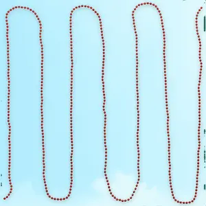 Northlight Shiny Metallic Faceted Bead Christmas Garnd - 15' x .25" - Red