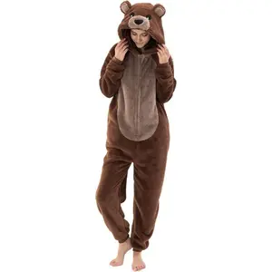 Snug Fit Unisex Adult Onesie Pajamas, Flannel Cosplay Animal One Piece Halloween Costume Sleepwear Homewear