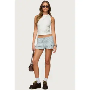 Avia Ruffle Striped Mini Skort