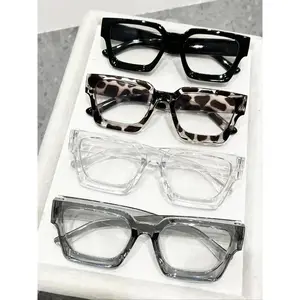 Classic Elegant Square Non-Prescription Glasses, Fashion Frame Eyeglasses, Unisex Fashion Eyewear for Daily Use, Office & Casual Activities, Comfortable Fit