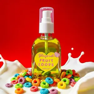 Glazerish Fruit Loops Body Oil Vegan Cruelty-Free Moisturizing Nourishing Apricot Grape Fragrance Hydrating Smooth All Skin Types