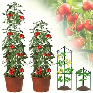 Tomato Cages for Garden, 2 Sizes (82cm/120cm) Tall Plant Support Trellis for Potted Tomatoes, Heavy Duty Sturdy Vegetable Cages for Climbing Plants, Cucumber, Pepper, Vine Flowers, Perfect for Patio Balcony Garden