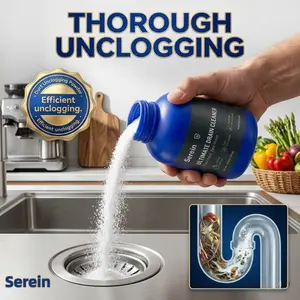 Serein Heavy Duty Drain Powder - Dissolves Hair, Grease & Food Waste Instantly for Sink & Tub | Safe for All Pipes