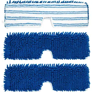 3 Pack Mop Heads Replacements For Dual-Action Microfiber Flip Mop, Double Sided Mop Replace Head Mop Refills With Microfiber & Chenille For Dry Wet Use, Reusable, Machine Washable
