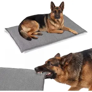Veehoo Chew Proof Dog Crate Pad, Indestructible Dog Bed Crate Mat with Reinforced Stitching, Large Chew Resistant Kennel Pad for Aggressive Chewers, Machine Washable, 35" x 22"