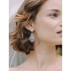 CAROLINE Simulated Diamond Statement Earrings