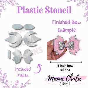#5 Hairbow Plastic Stencil for DIY Faux Leather or Paper Project Crafts