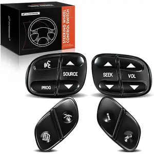 4-PC Steering Wheel Control Switch Button Compatible For Chevy,GMC,Cadillac-Silverado,Tahoe,Suburban,Sierra,Yukon,Envoy-# 21997738, 21997739, 1999442, 1999443