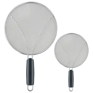 【AREL】Frying Pan Splash Guard- Stainless SteelProtective Cover-Prevents Oil Splattering. EffectivelyPrevents Grease From Splashing, Suitable For Frying PansSaucepans And Other Cooking Containers, And Comes WithFeet.