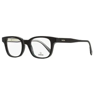 Omega Rectangular Eyeglasses OM5004H 001 Black/Crystal 52mm 5004