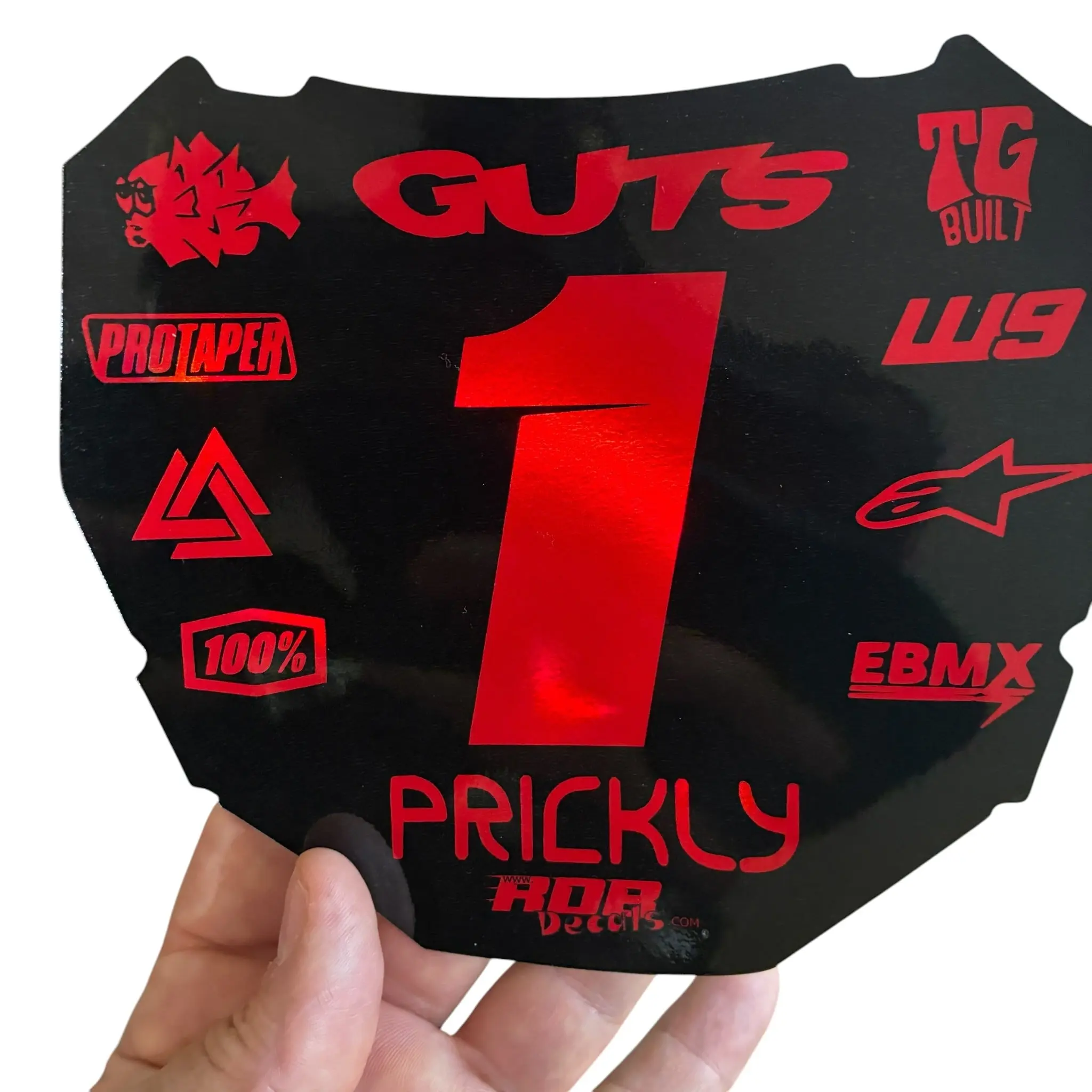 ODI Plate Decal — 11 Logo — Metalic Red ODI Plate Decal — 11 Logo — Metalic Red