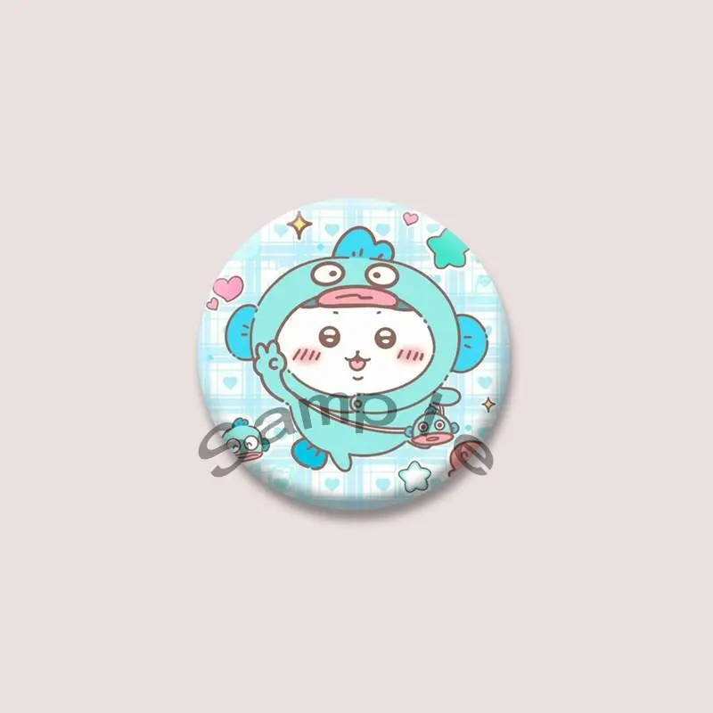 Chiikawa Manga Peripheral 32mm Graphic Enamel Badges, Fashion Unisex Everyday Clothing Bag Accessories, Cute Cartoon Character Brooch Pins for Kids Gifts (Toys & Hobbies Specialty DIY Supplies)