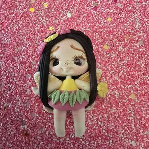Butterfly Clay Doll  for DIY Craft Embellishments - Approximately 2.6 Inches Hand-Made Dolls with Unique Designs for Various Crafts