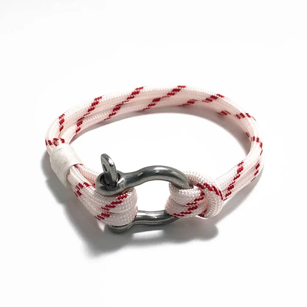 Red Stripe Nautical Shackle Bracelet 164