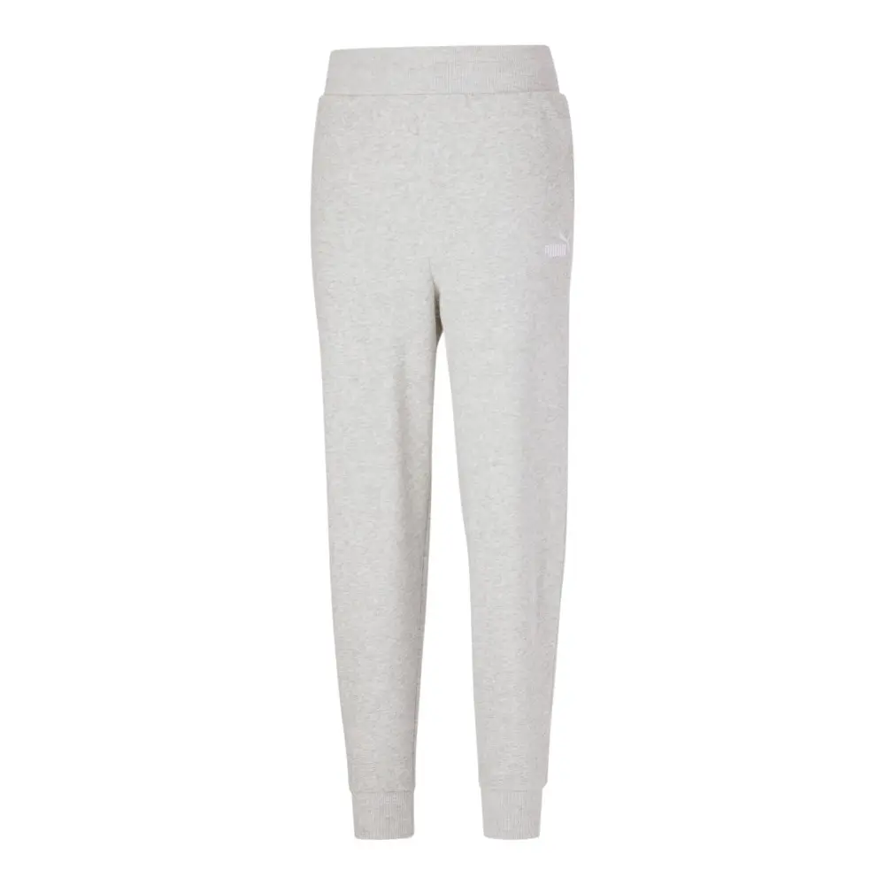 PUMA Womens Essentials Embroidered High Waist Sweatpants Casual - Grey