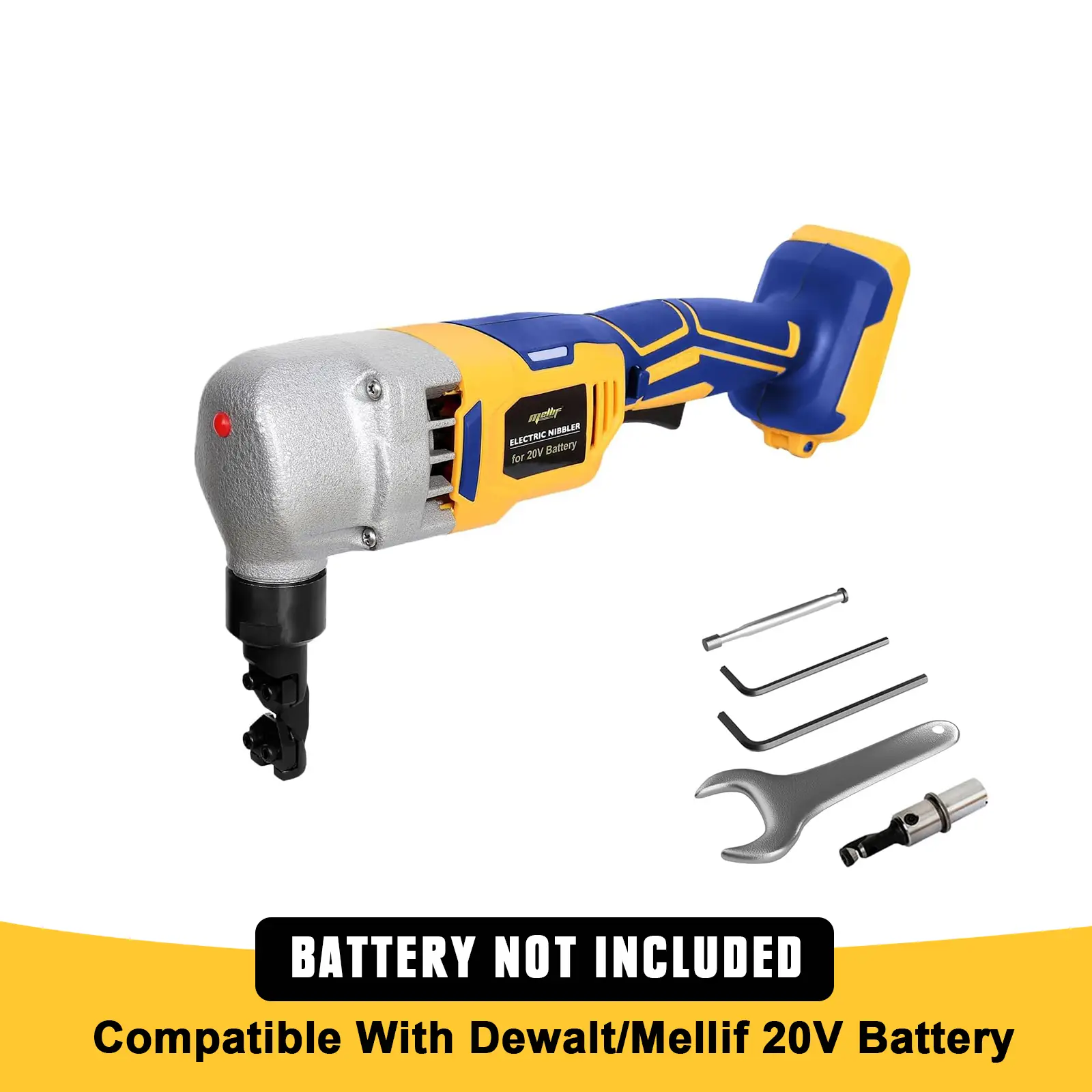 Mellif Brushless Cordless Nibbler compatible with Dewalt 20V Max Battery, 18 Gauge Sheet Metal Cutter w/ 1200RPM Brushless Motor | Replaced Blades for