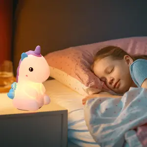 2025 Christmas Unicorn Gifts Night Light for Kids Girls, Cute Baby Toddler Lamp with Remote Control, 16-Color Dimmable Nursery Nightlight, Unicorn Toys for 3-12 Years Old
