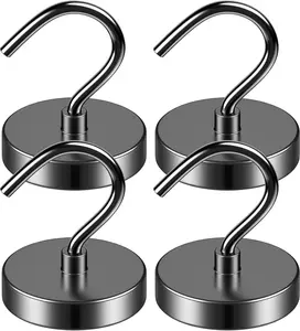 Grtard Magnetic Hooks Heavy Duty, 110 Lbs Strong Magnet Hook for Cruise Cabins, Large Magnetic Hooks, Magnets with Hooks for Hanging, Cruise, Curtain, Home, Kitchen, Workplace - 4Pack
