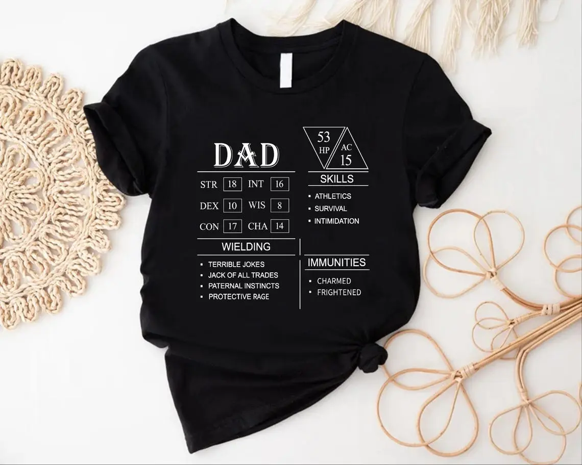 DnD Dad Shirt, Funny Dungeon Master Tee for Gamer Dad, Critical Role Gift for Father, Tabletop RPG Shirt, Dice and Dragons Humor, unisex dnd shirt