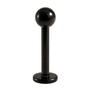 14ga Labret Monroe Cartilage Stud - Black PVD coating over Surgical Steel Ball End