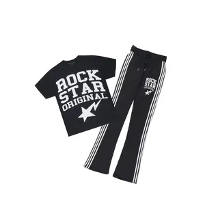 Gerrit 2.0 Black/White T-Shirt/Stacked Baggy Pant Track Set