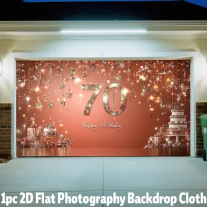 Elegant and 70th Birthday Backdrop Banner, Cake Star Flash Design, Party Wall Decor, Anniversary Photography Background