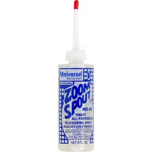 Sewing Machine Oil in Zoom Spout Oiler – Lily White Stainless Oil for Sewing Machines, Textile Machinery and Parts (1 Bottle)