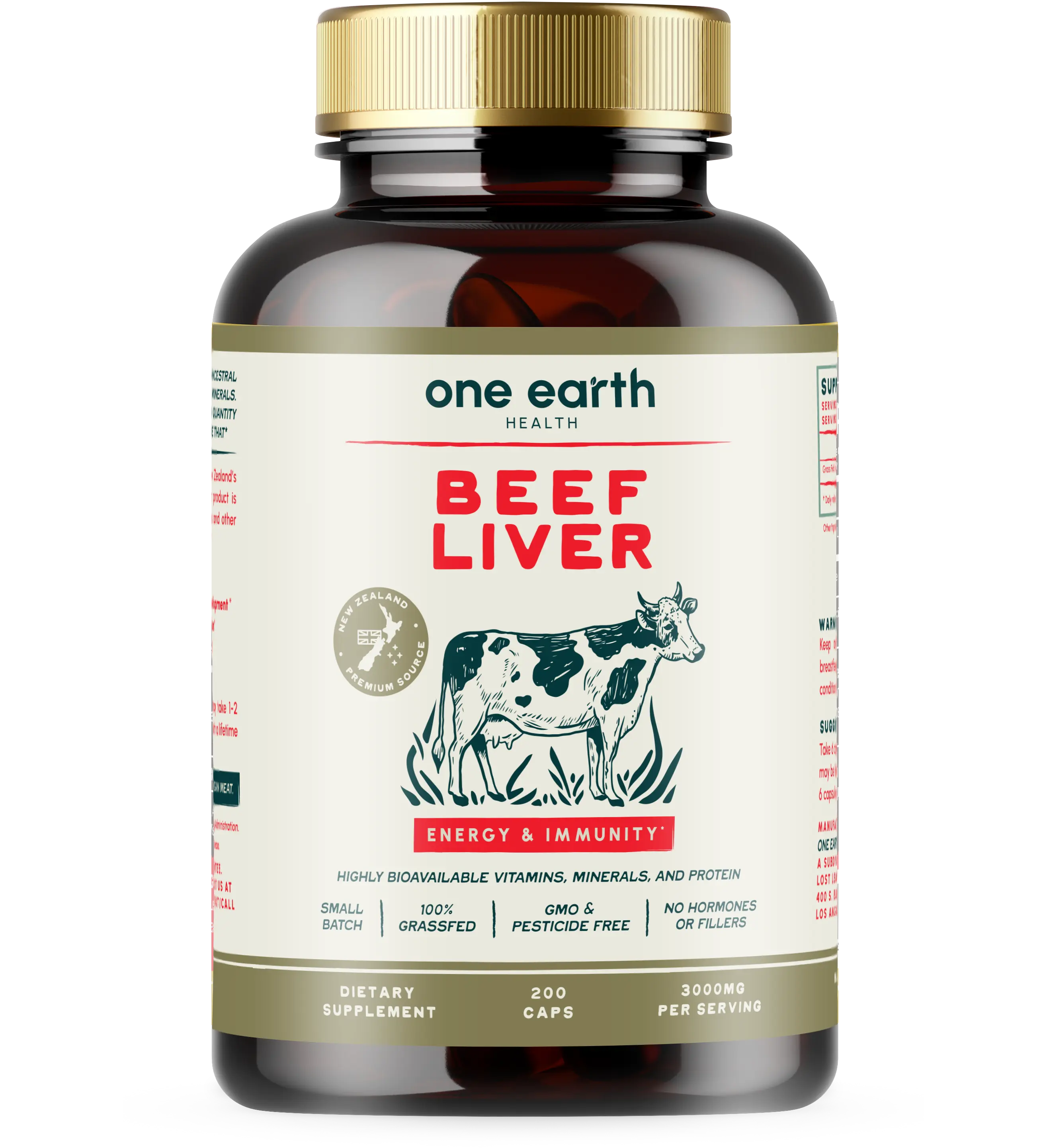 One Earth Health New Zealand 100% Grass Fed Beef Liver