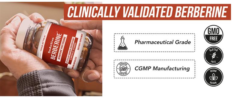 SoActive Berberine | High-Absorption Berberine Phytosome – Clinically Validated Formula for Heart and Cellular Health – 60 Servings Healthcare Fitness dietary