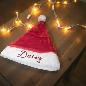 Personalized Christmas Santa Hat with Custom Name – Holiday Gift for Kids & Adults