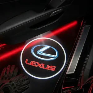 2 Pcs Lexus Carbon Fiber Welcome Lights Set, Car Door Projection Lamp, Laser Light, Custom Decorative Floor Lamp, Ambient Lighting, Car Atmosphere Lights (batteries Not Included)
