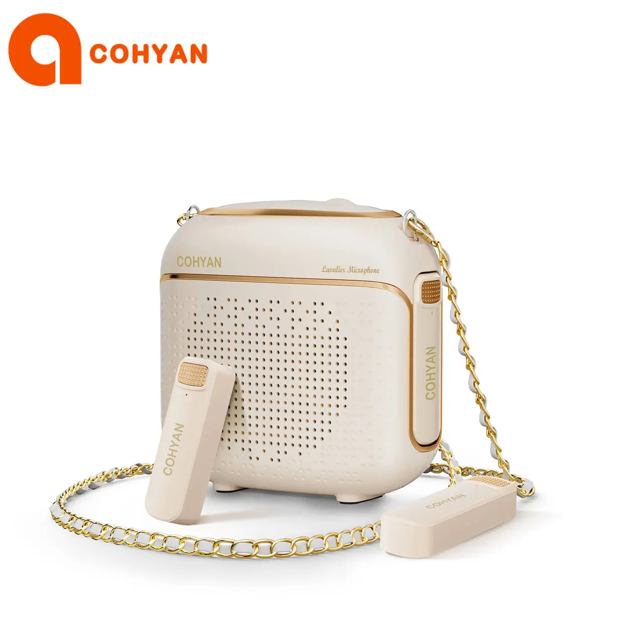 COHYAN K29 Portable Voice Amplifier with 2 Wireless Bluetooth Microphones, High-Definition Audio, Portable Speakers & Rechargeable Bullhorn Megaphone for Teachers, Classroom, Meetings, Beige,summerwins summerwins
