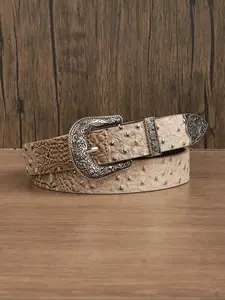 Women's Vintage Crocodile Embossed Western Belt, Trendy Belt, 2024 New Style Fashionable PU Leather Belt for Jeans, Casual Waistband for Daily Clothing Decor, Western Concho Belts