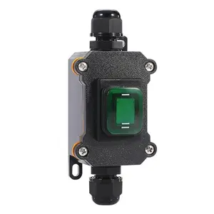 Waterproof Inline Cord Switch,DPST DC 16A-24V,20A-12V Outdoor Start Stop Switch,On Off Toggle Switch Double Entry/Outlet with Green Light Rocker Button