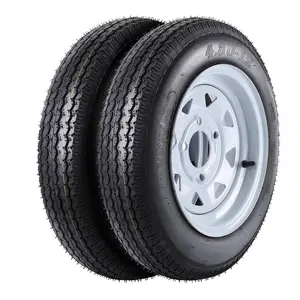 【GARVEE】2 Pack 4.80-12 4.80x12 480-12 4.80-12 Trailer Tires with 12'' Rims, 4 Lug on 4'', Load Range C 6PR
