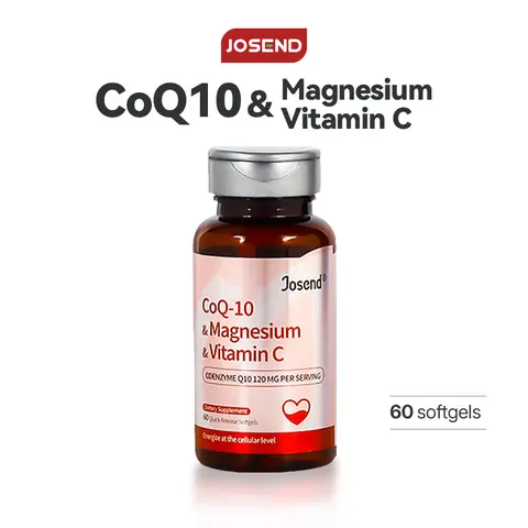 【JOSEND】 CoQ10 & Magnesium & Vitamin C Softgels | Clinically Tested for Heart Health, Immunity, and Energy | 60 Capsules
