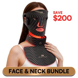 INIA GLOW Wireless Red Light Face & Neck & Chest Mask Bundle – 630nm & 850nm Red Light Therapy Mask Devices | Skincare Set for Lifting, Firming & Radiant Glow at Home, Rechargeable & Portable with 2-Year Warranty