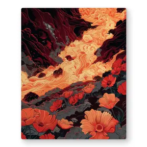 MWW C1MP1620ZNZA3V 16 x 20 in. The Big Burn - Orange Metal Print Wall Art for Home Decor - Stylish Art