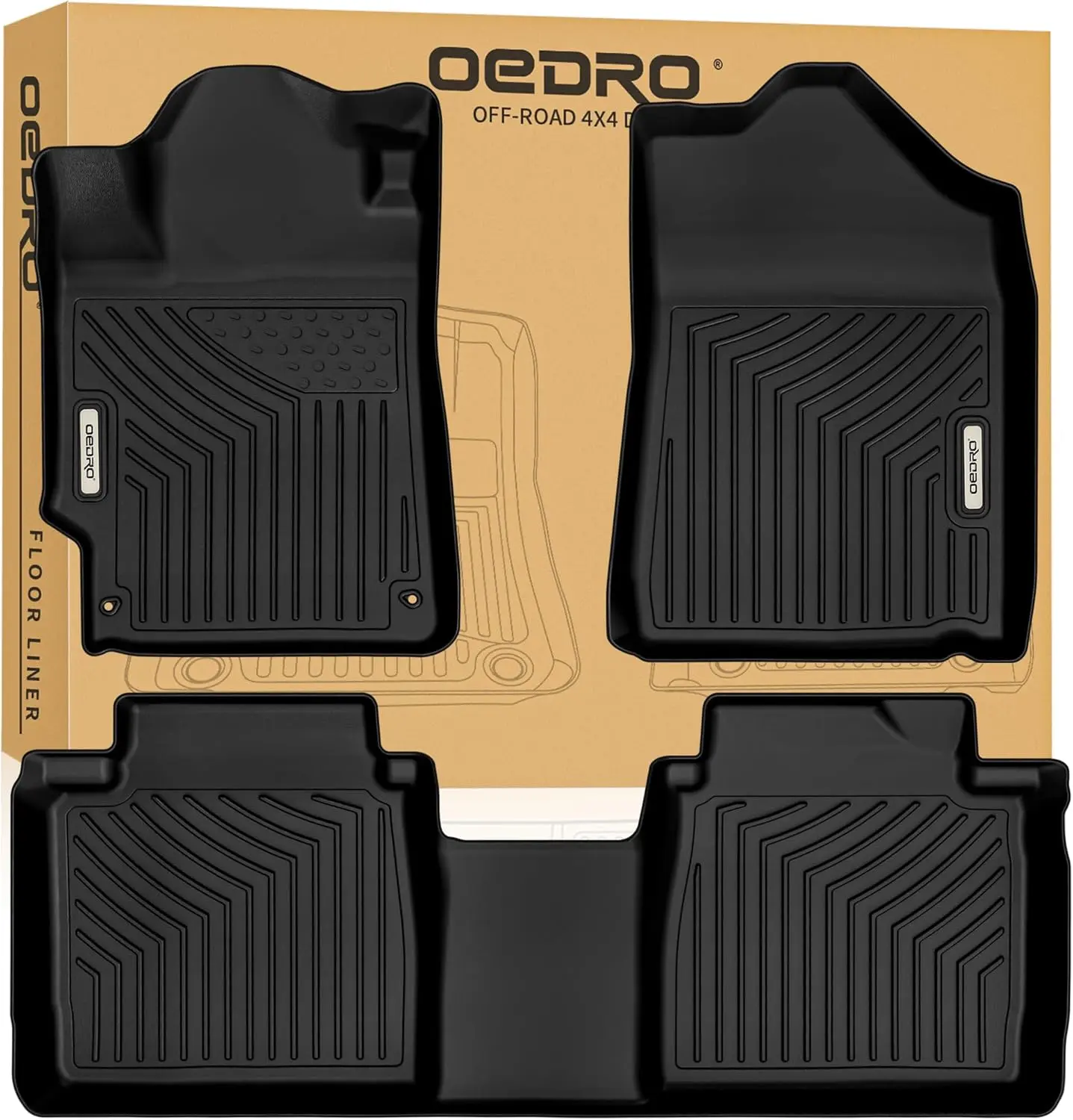 OEDRO TPE Floor Mats fits 2007-2011 Toyota Camry, All Weather, Waterproof