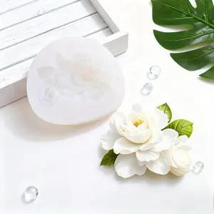 1pc Gardenia-shaped Silicone Mold, Candle Making Mold, Used to Create Scented Candles, Resin, Clay, Plaster, and Epoxy Resin Crafts, Perfect for Birthday, Wedding, Mother's Day, and Valentine's Day Decorations.
