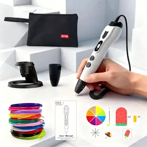 Easy-To-Use 3D Printing Pen Set, New Year Gift Birthday Gift DIY Fun Gift, Includes 3D Pen, Blue Storage Bag, Pla Filament, Heat Resistant Finger Covers, User Manual