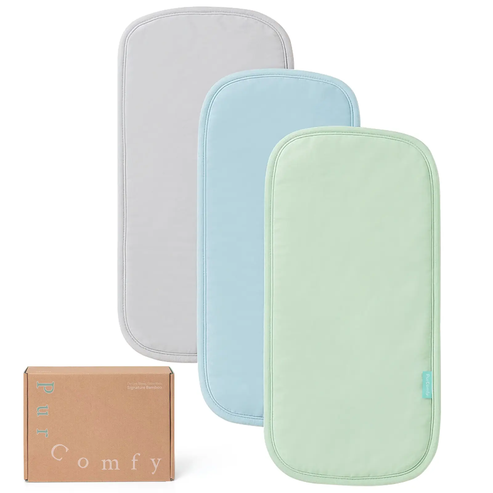 PurComfy Burp Cloths 21" x 10" Pack of 3 Large 6-Layer Ultra Absorbent for Baby Drool and Messes Soft Safe Gentle Baby Burp Cloths for Boys & Girls Multi Color Options