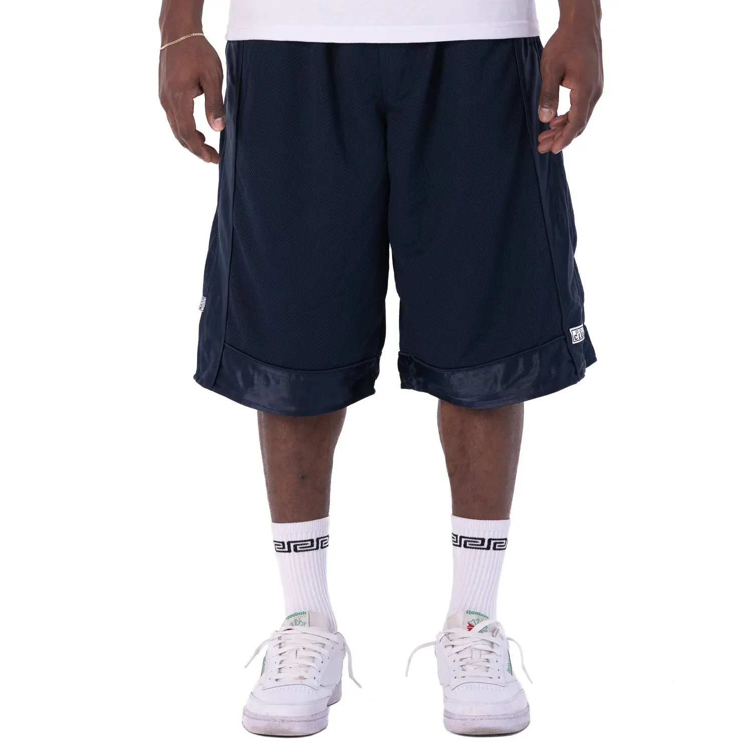 Pro Club Men's Heavyweight Mesh Basketball Shorts with Stripe Detail, Relaxed Fit, and Rear Zipper Pocket, Heavyweight Fabric, 2 Xl