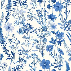 Toile De Jouy Vintage Floral Quilting Cotton Fabric
