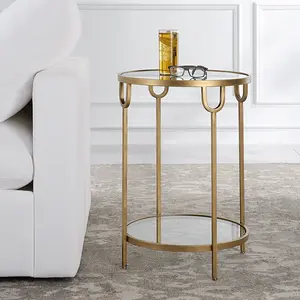 212 Main 17 x 24 x 17 in. Side Table, Antique Gold