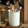 Ceramic Kitchen Utensil Holder for Tabletop - Large Storage Crock, Modern Decor Kitchen Accessories, Functional Kitchenware Organizer