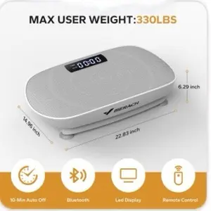 Berach Exercise Machines Max User Weight 330LBS Bluetooth LED Display Remote Control 10-Min Auto Off 6.29x14.98x22.83 Inch